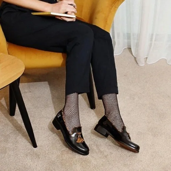 GIROTTI Italian Leather Custom Made Slip On Loafer Suede Leopard Tassel Classic - Picture 2 of 16